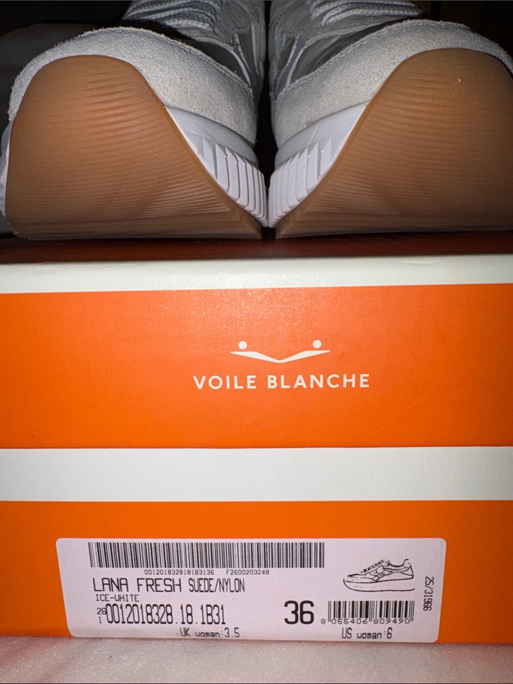 NWT VOILE BLANCHE Lana Fresh Metallic Sneaker in Ice-White - Picture 10 of 16